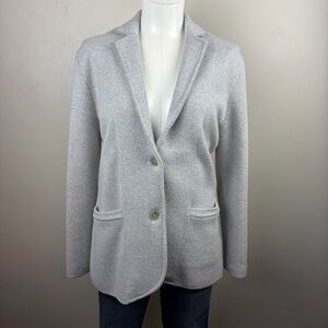 J. Crew S 2 Button Classic Preppy workwear Light Gray Sweater Blazer